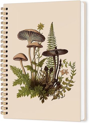 nvucamd witchy moon دفتر ملاحظات حلزوني زهري، دفتر يوميات القمر القوطي الداكن، دفاتر يوميات نباتية على شكل زهرة برية قديمة للنساء، لوازم مكتبية هدايا ساحرة، 5.5 × 8.3 بوصة in Kuwait