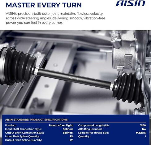 AISIN CVAF-02162 مجموعة عمود المحور الأمامي الأيسر أو الأيمن - متوافق مع Subaru Crosstrek 2016، XV Crosstrek 2014-2015 in Saudi Arabia