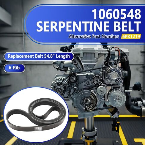 1060548 Serpentine Belt, Replacement Belt 54.8" Length,6-Rib, Alternative Part Number: 6PK1392 in Kuwait