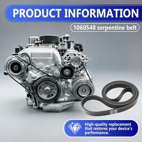 1060548 Serpentine Belt, Replacement Belt 54.8" Length,6-Rib, Alternative Part Number: 6PK1392 in Kuwait