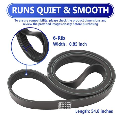 1060548 Serpentine Belt, Replacement Belt 54.8" Length,6-Rib, Alternative Part Number: 6PK1392 in Kuwait