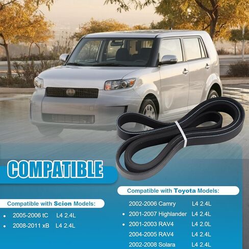 7PK1935 Engine Serpentine Drive Belt fit for Toyota Camry 2002-2006, RAV4 2001-2005, Highlander 2001-2007 Solara 2002-2008, Scion tC 2005-2006 xB 2008-2011 Replace L4 2.0L 2.4L EPDM Belt in Kuwait