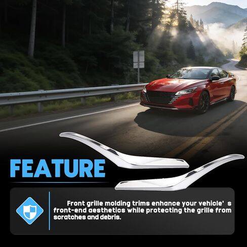 2 قطعة زخرفة الشبكة الأمامية من الكروم الجانب الأيسر والأيمن مناسبة لنيسان ألتيما 2023 2024 2025 للسائق والركاب المصد الجانبي للشواية يحل محل 620759HF0A 620749HF0A in Kuwait