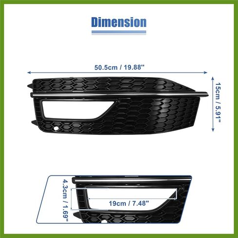 Front Left Fog Light Grille Bumper Grill Cover for Audi A4 S4 S-line 2013-2015 8K0807681L Vehicle Components in Saudi Arabia