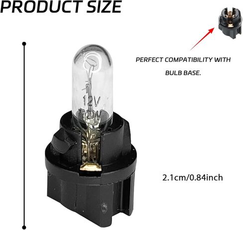 20PCS Instrument Cluster Bulbs T5 17 57 86 Halogen Dash Light Bulb, 79 207 286 306 2721 Dashboard Gauge Cluster Panel Light Kit, Bright Car Wedge Indicator Lamp Replacement with Flat Top in Kuwait