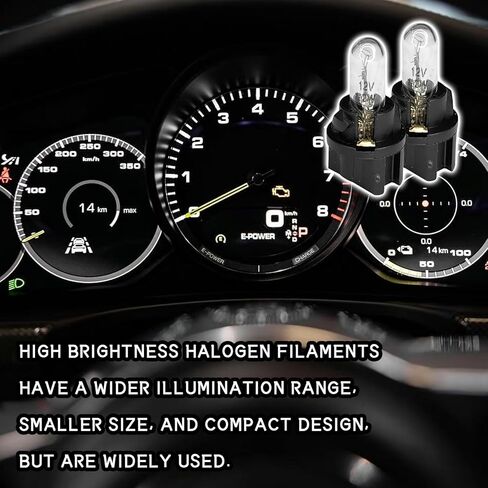 20PCS Instrument Cluster Bulbs T5 17 57 86 Halogen Dash Light Bulb, 79 207 286 306 2721 Dashboard Gauge Cluster Panel Light Kit, Bright Car Wedge Indicator Lamp Replacement with Flat Top in Kuwait