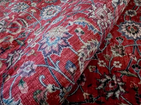 مجموعة سجاد GLN التقليدية - سجادة منطقة قابلة للغسل في الغسالة، تقليدية قابلة للغسل، غير قابلة للانزلاق، سجادة شانيل منخفضة الوبر، غرفة المعيشة، غرفة النوم، سجادة المطبخ (2 × 3 بوصة أحمر داكن) in Kuwait