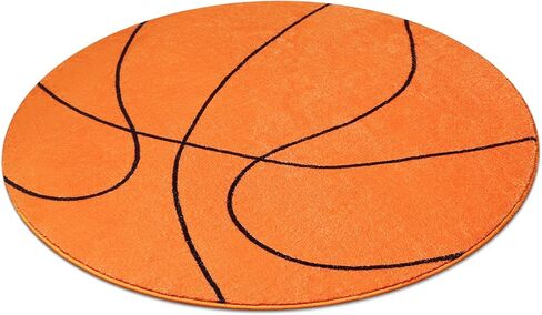 سجادة كرة السلة مقاس 31 بوصة × 31 بوصة، سجادة حمام مستديرة، سجادة رياضية لغرفة النوم غير قابلة للانزلاق للأطفال والأولاد وغرفة النوم وغرفة المعيشة وديكور غرفة اللعب (كرة السلة) in Kuwait