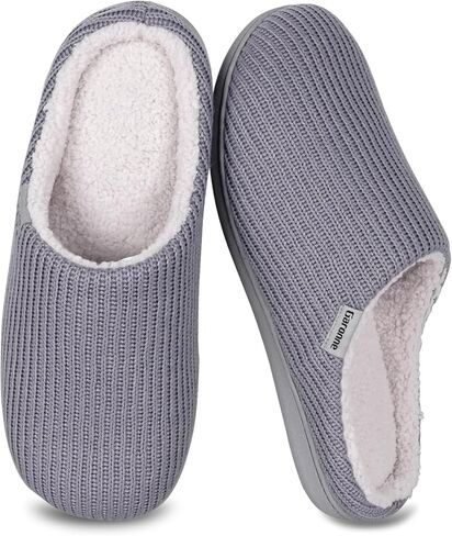 Garonne Women's Cozy House Slippers with Soft Memory Foam and Wool-Like Lining, Ladies' Knit Slip-on House Shoes with Non-slip Rubber Sole for Bedroom Indoor in Saudi Arabia