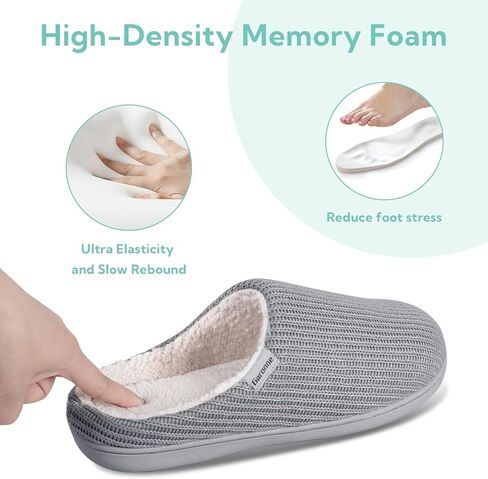 Garonne Women's Cozy House Slippers with Soft Memory Foam and Wool-Like Lining, Ladies' Knit Slip-on House Shoes with Non-slip Rubber Sole for Bedroom Indoor in Saudi Arabia