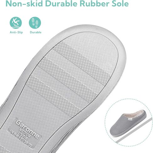 Garonne Women's Cozy House Slippers with Soft Memory Foam and Wool-Like Lining, Ladies' Knit Slip-on House Shoes with Non-slip Rubber Sole for Bedroom Indoor in Saudi Arabia