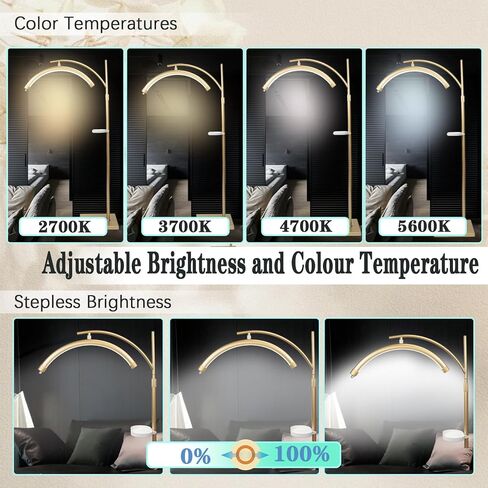 Lash Light Lash Lamp for Eyelash Extensions Adjustable LED Floor Eyelash lamp Half Moon Light Tattoo Shadowless Lighting for Beauty Skincare Nail Tech Tattoo Artists WR Gold in Saudi Arabia