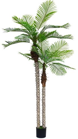 8FT Artificial Palm Tree with Realistic Bark & Leaves, UV Resistant Faux Indoor Outdoor Palm Plant for Home, Office, Yard, Patio, and Living Room Decor (96 Inches) in Saudi Arabia