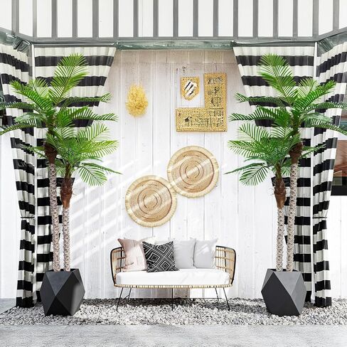 8FT Artificial Palm Tree with Realistic Bark & Leaves, UV Resistant Faux Indoor Outdoor Palm Plant for Home, Office, Yard, Patio, and Living Room Decor (96 Inches) in Saudi Arabia