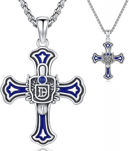 Daylight Cross Vampire Necklace for Men Women, 925 Sterling Silver Daylight Walking Signet Damons Cross Pendant Necklace Vampire Merch Charm Decor Jewelry Gifts for Fans in Saudi Arabia