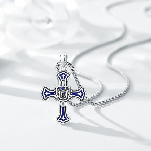 Daylight Cross Vampire Necklace for Men Women, 925 Sterling Silver Daylight Walking Signet Damons Cross Pendant Necklace Vampire Merch Charm Decor Jewelry Gifts for Fans in Saudi Arabia