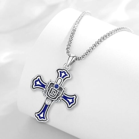 Daylight Cross Vampire Necklace for Men Women, 925 Sterling Silver Daylight Walking Signet Damons Cross Pendant Necklace Vampire Merch Charm Decor Jewelry Gifts for Fans in Saudi Arabia