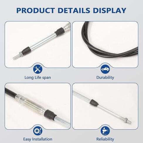 72" Universal Control Push Pull Cable Compatible with 5200 Series Universal Mount Control Cable PTO Valve Dump Truck Replaces 5203BBU072 in Kuwait