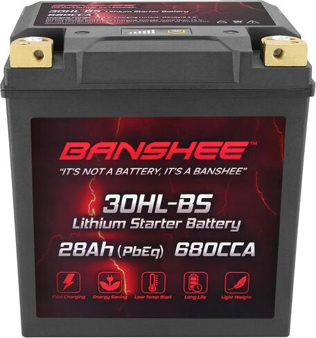 Banshee Lithium YTX30L-BS، 680CCA Lithium LiFePO4 YTX30L بطارية دراجة نارية، 12V 28AH ATV، UTV، Jet Ski، Scooter، جزازة العشب، جرار، بطارية مولد، BMS ذكي مدمج in Saudi Arabia