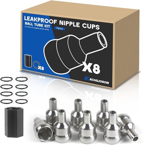 Leakproof Nipple Cups Ball Tube Kit with 8-Leakproof Nipple Cups and 8 Heavy Duty O-Rings for Ford 6.0l Diesel Engines 2003-2010 in Kuwait