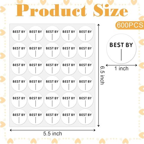 600pieces Expiration Date Stickers Day Dots Food Labels Dot Stickers 1 Inch Waterproof Spice Labels Sticker for Food Containers Storage Freezer Restaurant Foodsaver Service Prep, Best by Label in Saudi Arabia