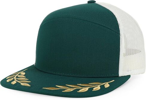 Trendy Apparel Shop Structured 6 Panel Bay Leaf Embroidered Camper Trucker Cap in Saudi Arabia