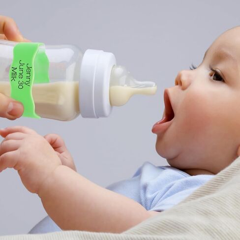 8 Piece Reusable Silicone Water Name Tag, Writable Anti-Slip Bottle Labels Daycare, Fits 7-9" Circumference for Kids Baby Bottles, Dishwasher Safe (8 Colors) in Kuwait