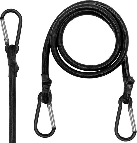 2pcs Black Bungee Cords with Closed Hooks – 48in 120cm – Durable & Elastic for Multipurpose Use in Saudi Arabia