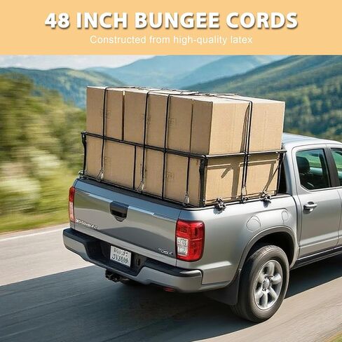 2pcs Black Bungee Cords with Closed Hooks – 48in 120cm – Durable & Elastic for Multipurpose Use in Saudi Arabia