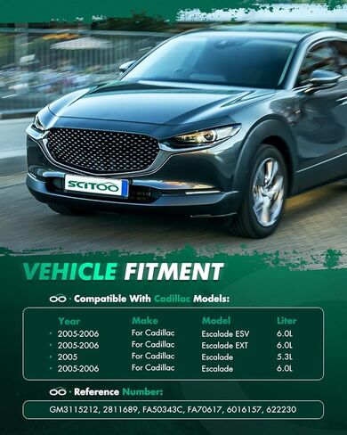 SCITOO GM3115212/622230 مروحة تبريد مزدوجة المبرد متوافقة مع 2005-2006 لكاديلاك لإسكاليد 2005-2006 لكاديلاك لإسكاليد ESV 2005-2006 لكاديلاك لإسكاليد EXT in Saudi Arabia