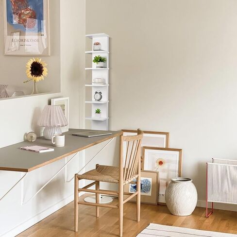 7-Tier Wall Shelf Unit - Compact Display Floating Shelves,Lack Floating Shelf, Vertical Column Wall Decor Mount Float Storage Organizer Tall Tower Shelves for Bedrooms, Living Rooms in Kuwait