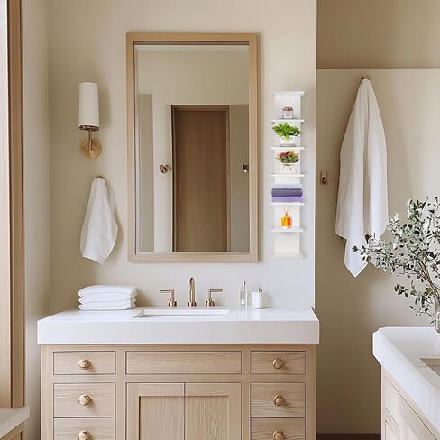 7-Tier Wall Shelf Unit - Compact Display Floating Shelves,Lack Floating Shelf, Vertical Column Wall Decor Mount Float Storage Organizer Tall Tower Shelves for Bedrooms, Living Rooms in Kuwait