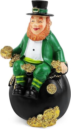 Saint Patricks Day Figurine St. Patrick's Day Leprechaun Figurine Saint Patrick's Pot of Gold Figurines Irish Leprechaun Figurines for Home Table Party Holiday St Patrick's Day Decor in Kuwait
