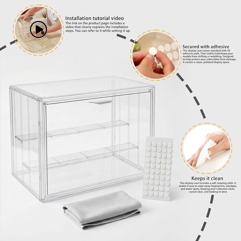 Clear Acrylic Display case for Figures, Acrylic Boxes for Display, Stackable Display Boxes for Collectibles with Magnetic Door and Removable Shelves, Figure Display for Figurines, Pop Figures, Models in Saudi Arabia