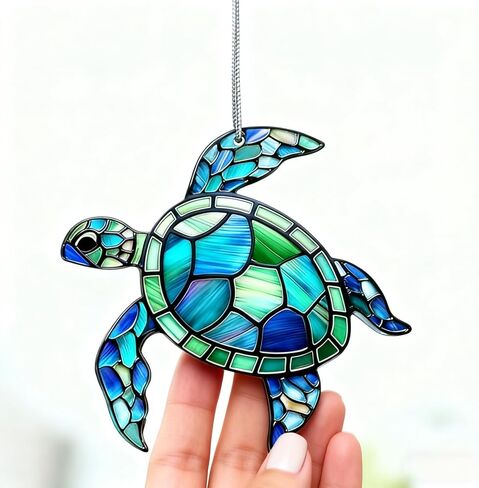 سلحفاة البحر الاكريليك زخرفة suncatcher مع بطاقة القصة، بطاقة هدايا السلحفاة البحرية للأصدقاء، الحلي الشاطئ عيد الحب هدية التخرج للنساء الصداقة in Saudi Arabia