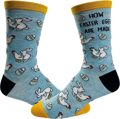 Crazy Dog T-Shirts Men's How Easter Eggs Are Made Socks Funny Easter Bunny Chicken Novelty Graphic Footwear Funny Gift for Casual Wear in Saudi Arabia