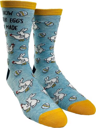 Crazy Dog T-Shirts Men's How Easter Eggs Are Made Socks Funny Easter Bunny Chicken Novelty Graphic Footwear Funny Gift for Casual Wear in Saudi Arabia