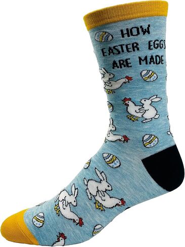 Crazy Dog T-Shirts Men's How Easter Eggs Are Made Socks Funny Easter Bunny Chicken Novelty Graphic Footwear Funny Gift for Casual Wear in Saudi Arabia