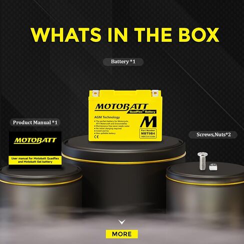 12 Volt 9 Ah MotoBatt MBT9B4 Sealed Maintenance Free AGM Battery Replaces -YT9B-BS, YT9B4, GT9B4 in Saudi Arabia