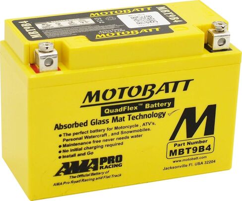 12 Volt 9 Ah MotoBatt MBT9B4 Sealed Maintenance Free AGM Battery Replaces -YT9B-BS, YT9B4, GT9B4 in Saudi Arabia