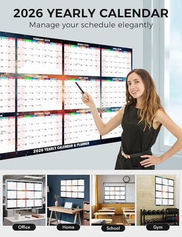 2026 Wall Calendar - 24" x 34" Dry Erase Calendar 12 Month Annual Full Yearly Wall Planner 2-Sided Horizontal/Vertical, Reversible (Starry Sky) in Kuwait