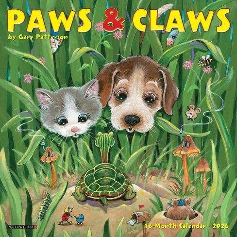 Willow Creek Press, Paws and Claws 2026 Mini Wall Calendar by Gary Patterson, 7'' X 7'', 18-Month Calendar with Stapled Binding in Saudi Arabia