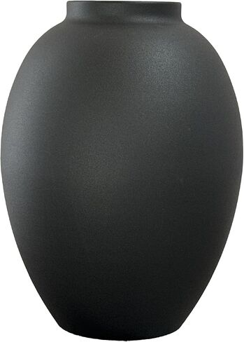 Tara 9" Round Decorative Vase for Flowers - Matte White & Black Modern Vase Home Decor - Minimalist Iron Flower Vase for Table Centerpieces, Bookshelf, Office in Kuwait