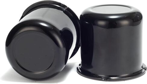2Pcs 3.19inch Aluminum Trailer Wheel Center Cap Push Through 3.19" Bore 3.14" Tall Hub Cap for Truck SUV RV Wheel Rim, Glossy Black P605-5083B Wheel Cover in Kuwait
