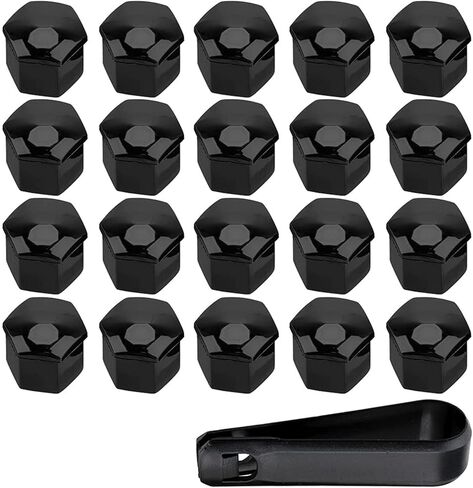 20 PCS Lug Nut Covers for Tesla Model S 2014-2018, Car Wheel Nut Covers Hexagonal Wheel Hub Nut Caps with Extraction Clip Plastic Anti-Theft Dustproof Accessories,C/Silver-21mm in Saudi Arabia