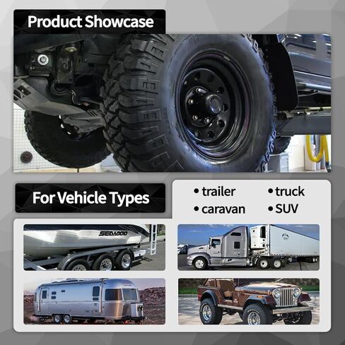 2Pcs 3.19inch Aluminum Trailer Wheel Center Cap Push Through 3.19" Bore 3.14" Tall Hub Cap for Truck SUV RV Wheel Rim, Glossy Black P605-5083B Wheel Cover in Kuwait