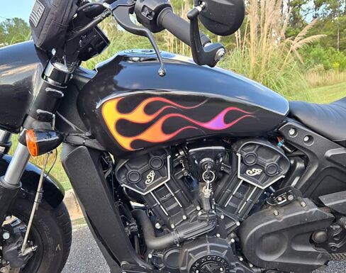 Old School Hot Rod Flame Decals - for Indian Scout - 3pc Set - Scorched Sunset - Airbrushed Style - for: Bobber 60 20 Rogue Tank Graphics in Saudi Arabia