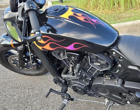 Old School Hot Rod Flame Decals - for Indian Scout - 3pc Set - Scorched Sunset - Airbrushed Style - for: Bobber 60 20 Rogue Tank Graphics in Saudi Arabia