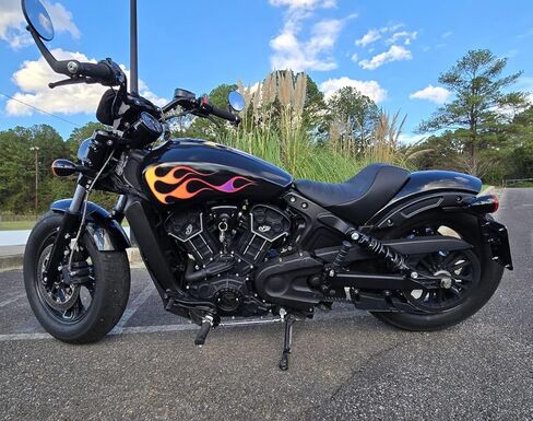 Old School Hot Rod Flame Decals - for Indian Scout - 3pc Set - Scorched Sunset - Airbrushed Style - for: Bobber 60 20 Rogue Tank Graphics in Saudi Arabia