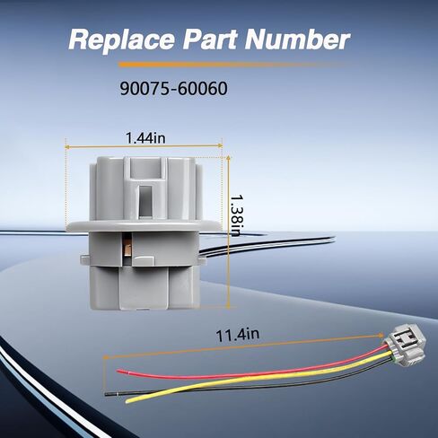 مقبس توصيل لمبة إشارة الانعطاف الأمامي والمصابيح المتوافقة مع 4Runner 2003-2006 Camry 2007-2010 Corolla 2009-2013 Highlander 2010-2013 استبدال #:90075-60060 9007560060 in Kuwait